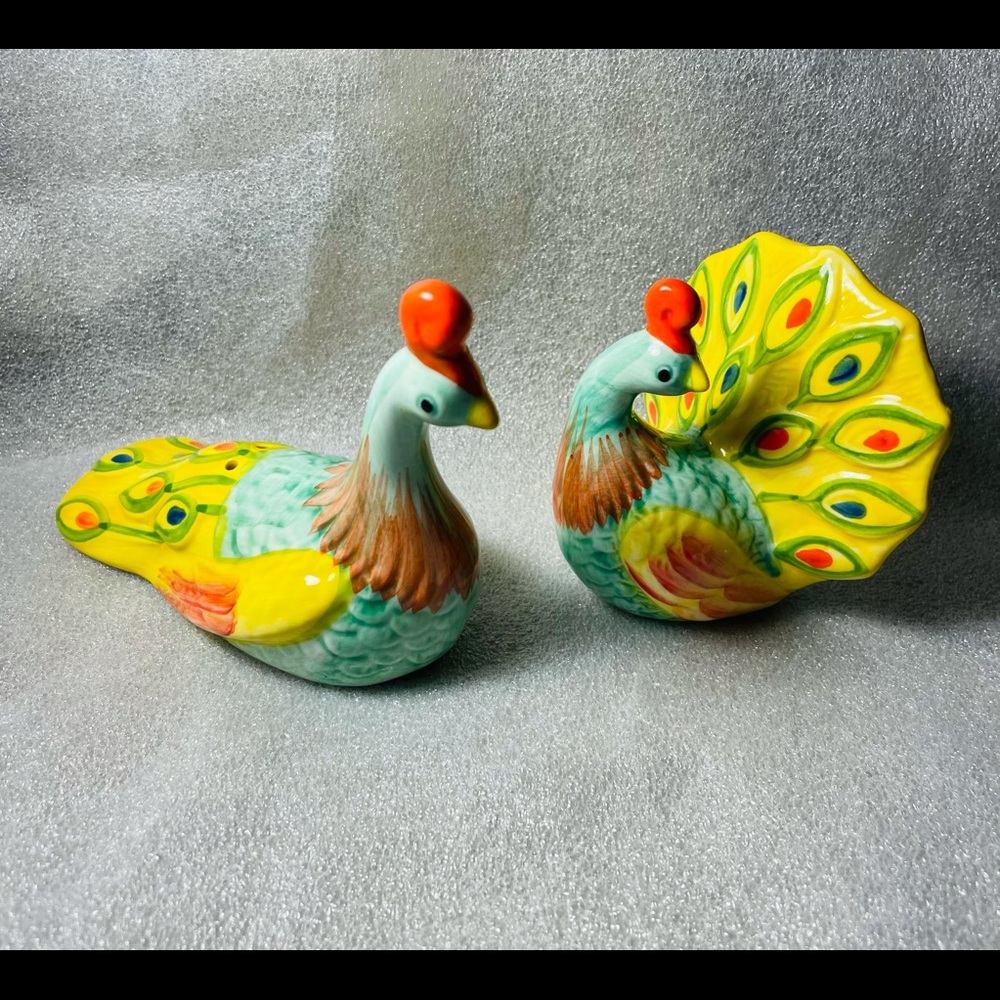 Pier 1 Imports Peacock Salt & Pepper Shakers